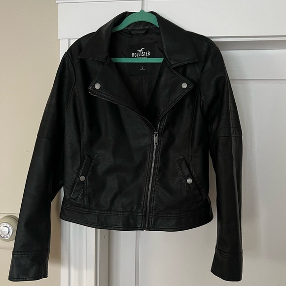 Hollister Jackets & Blazers - Hollister womens faux leather jacket, black, size large